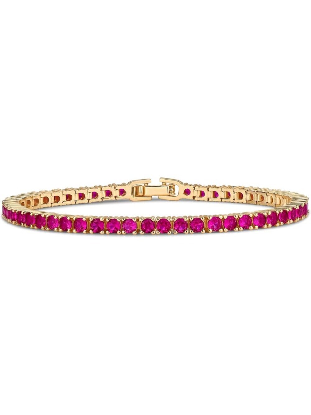 Colorful 14K Gold Plated Tennis Bracelet for Women, Sparkling Cubic Zirconia